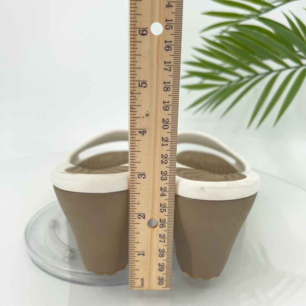 Crocs Sassari Slide Sandal Women's Size 7 Brown White Rubber Slip On Shoes - Picture 9 of 14